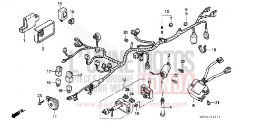 WIRE HARNESS/ IGNITION COIL NX650R de 1994